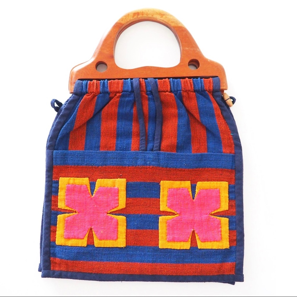 Wooden Handle Fabric Bag